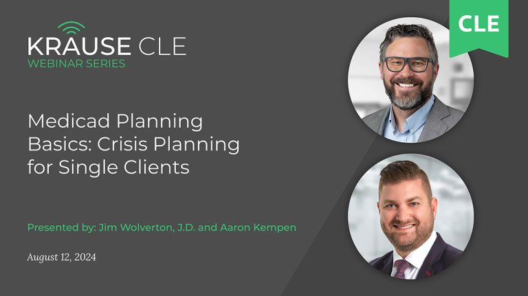 Medicaid Planning Basics: Crisis Planning for Single Clients